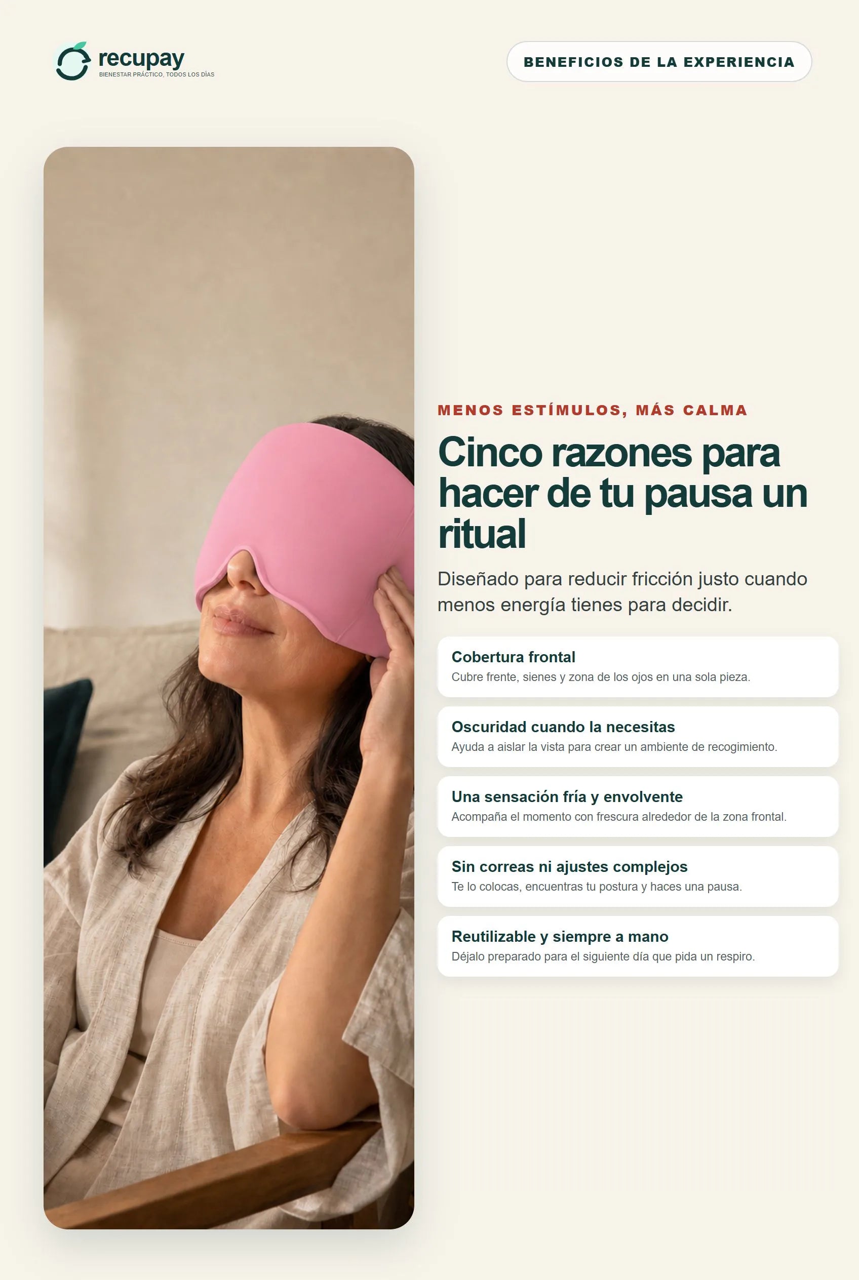Cinco beneficios de la experiencia Calma