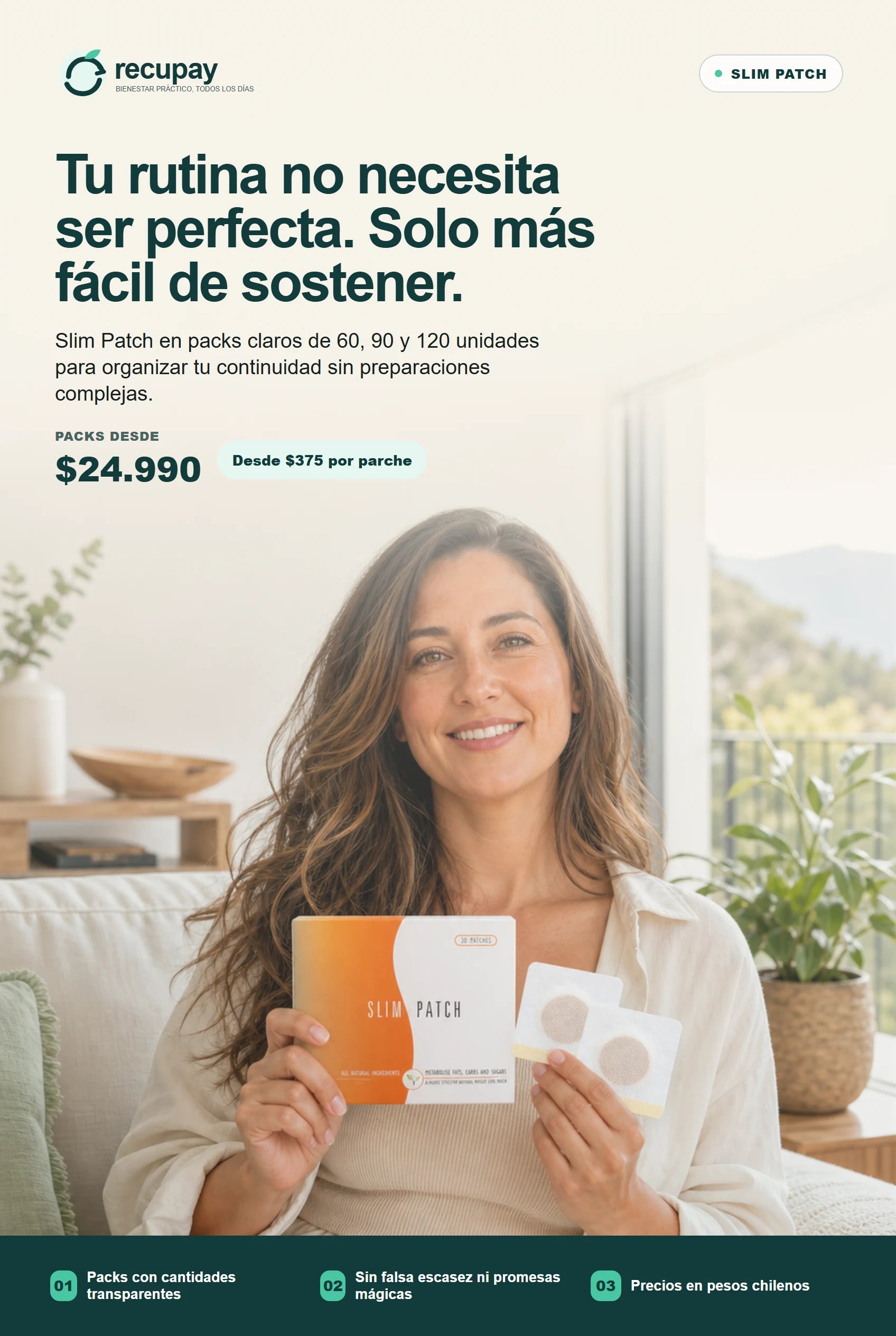 Slim Patch en packs de 60, 90 y 120 parches desde $24.990