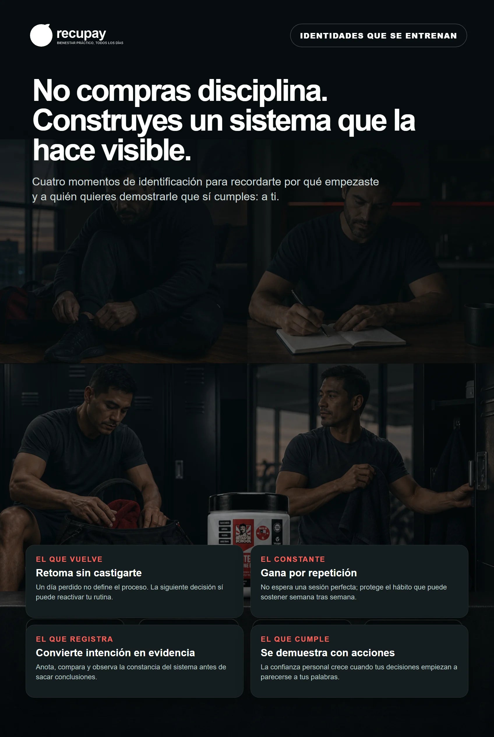 Cuatro identidades relacionadas con la disciplina y la constancia